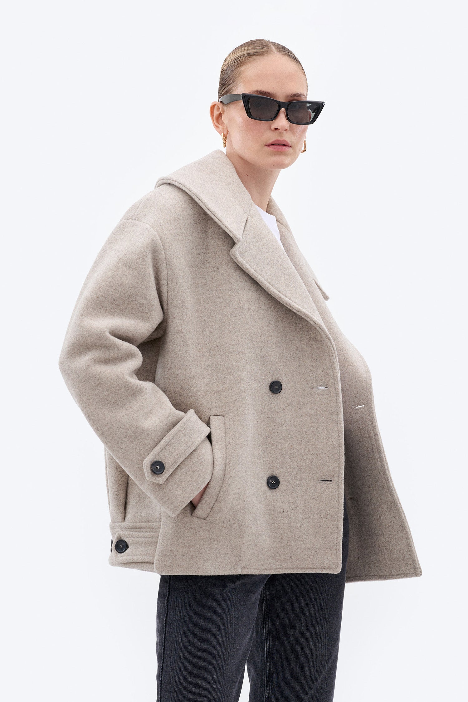 Big shop collar coat